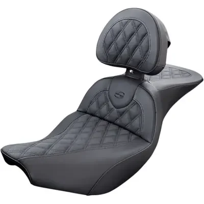 Saddlemen 2023-2024 Indian Roadmaster Limited Roadsofa Seat – with Backrest – Lattice Stitch – Black – Indian ‘14-‘24