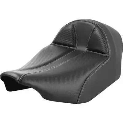 Saddlemen 2023 Harley-Davidson CVO Road Glide Limited Dominator Solo Seat – Carbon Fiber w/ Silver Stitch – Extended Reach – FLT/FLH ‘23-‘24