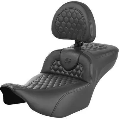 Saddlemen 2023 Harley-Davidson CVO Road Glide Limited Roadsofa Extended Reach Seat – with Backrest – Honeycomb – FLTR/FLHX ‘23-‘24