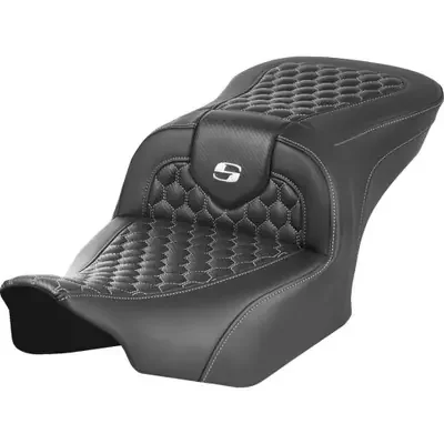 Saddlemen 2023 Harley-Davidson CVO Road Glide Limited Roadsofa Seat – without Backrest – Honeycomb – White Stitch – FLTR/FLHX ‘23-‘24