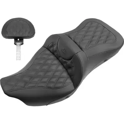 Saddlemen 2023 Harley-Davidson Road Glide ST FLTRXST Roadsofa Seat – Heated – Full Lattice Stitch – with Backrest – Black – FL ‘09-‘24
