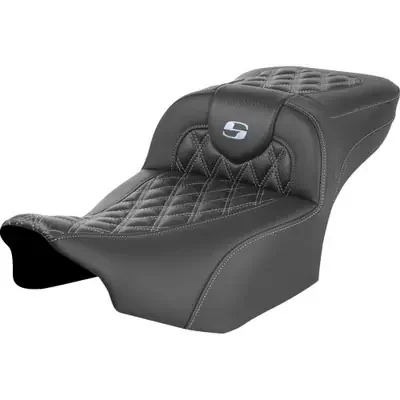 Saddlemen 2024 Harley-Davidson CVO Road Glide ST FLTRXSTSE Roadsofa Extended Reach Seat – without Backrest – Lattice Stitch – Silver Stitch – FL/FX ‘23-‘24