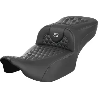 Saddlemen 2024 Harley-Davidson CVO Road Glide ST FLTRXSTSE Roadsofa Extended Reach Seat – without Backrest – Honeycomb – Silver Stitch – FLTR/FLHX ‘23-‘24