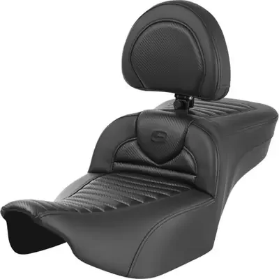 Saddlemen 2024 Harley-Davidson CVO Road Glide ST FLTRXSTSE Roadsofa Extended Reach Seat Black Perforated / Carbon Fiber / Tuck-n-Roll