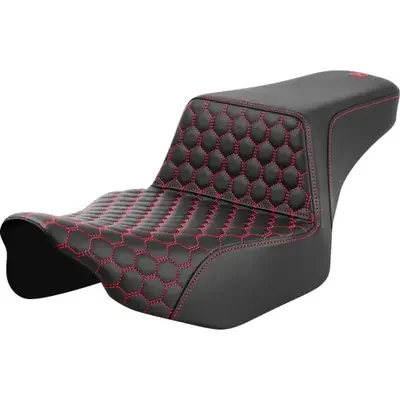 Saddlemen 2024 Harley-Davidson CVO Road Glide ST FLTRXSTSE Step-Up Seat – Extended Reach – Front Honeycomb – Red Stitch – FL ‘23-‘24