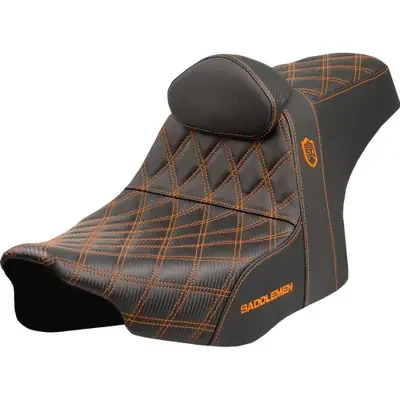 Saddlemen 2024 Harley-Davidson Road Glide Custom FLTRX Pro Series SDC Performance Seat – Orange Stitching – w/ Backrest – FLT/FLH ‘23-‘24