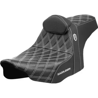 Saddlemen 2024 Harley-Davidson Road Glide Custom FLTRX Pro Series SDC Performance Seat – White Stitching – w/ Backrest – FLT/FLH ‘23-‘24
