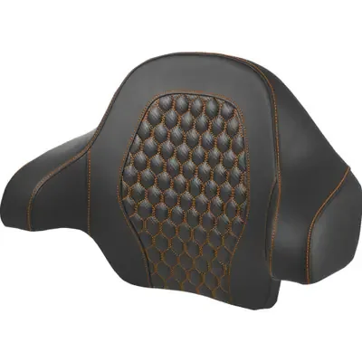 Saddlemen 2024 Harley-Davidson Road Glide Police FLTRXP Tour Pack Backrest Pad – Honeycomb – Orange Stitching – FL ‘14-‘24