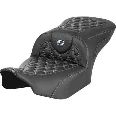 Saddlemen 2024 Harley-Davidson Street Glide EFI FLHX RoadSofa Seat – without Backrest – Carbon Fiber – Lattice Stitch – Silver Stitch – FL/FX ‘23-‘24