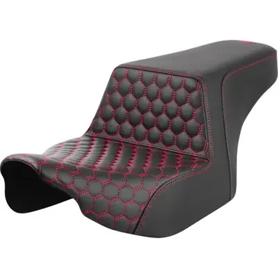 Saddlemen 2024 Harley-Davidson Street Glide EFI FLHX Step-Up Seat – Front Honeycomb – Red Stitching – FL ‘23-‘24