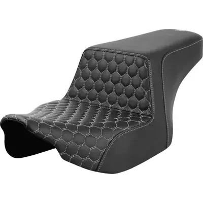Saddlemen 2024 Harley-Davidson Street Glide EFI FLHX Step-Up Seat – Front Honeycomb – Silver Stitching – FL ‘23-‘24