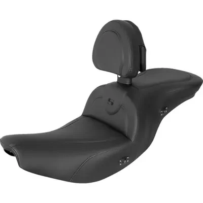 Saddlemen 2024 Indian Roadmaster Elite RoadSofa Seat – With Backrest – Black w/ Black Stitching – Heated – Indian ‘14-‘24