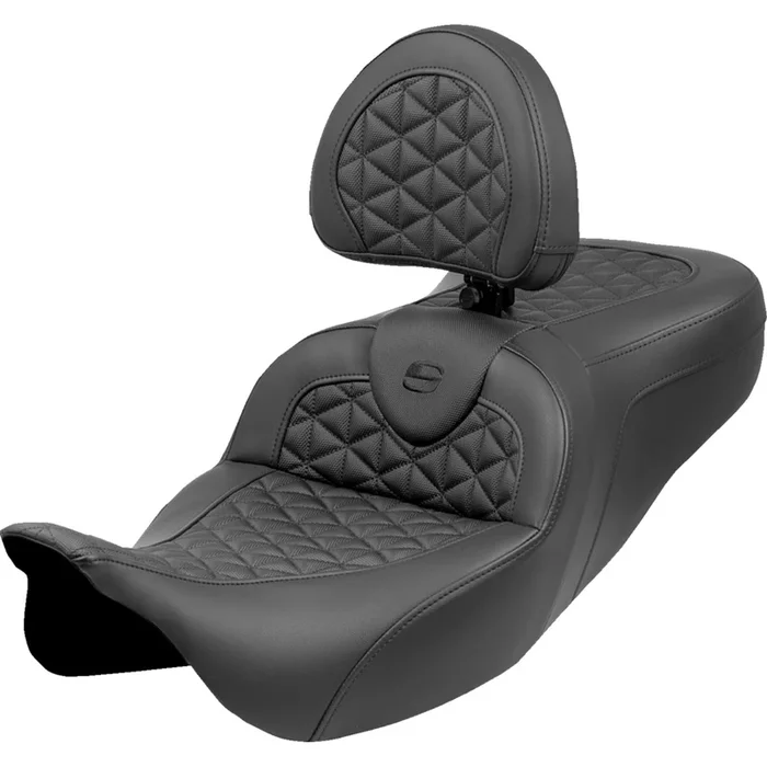 Saddlemen RoadSofa™ Tri Gripper Seat – Extended Reach – FLH/FLT ’08-’25 808-07B-211B0