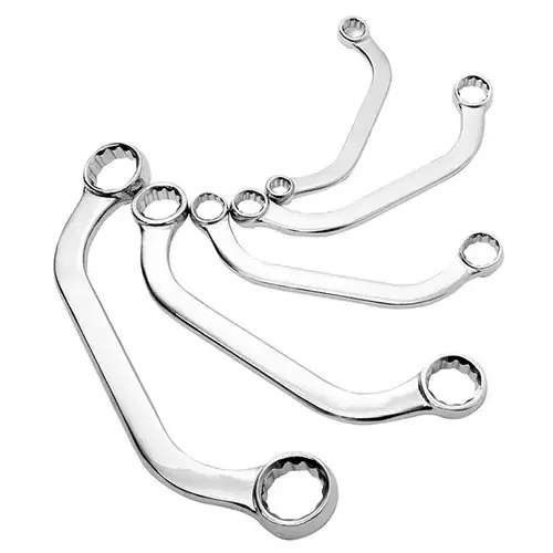 Sunex Tools 5 Pc. Fully Polished SAE Half Moon Double Box Wrench Set – 9935
