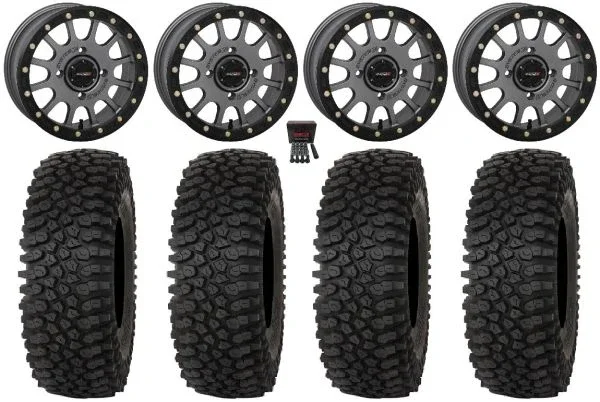 System 3 SB-5 15″ Wheels Grey 37″ Roctane STX Tires Polaris Sportsman / RZR / Ranger