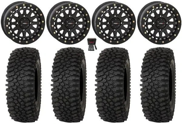 System 3 SB-6 15″ Wheels Black (5+2) 35″ Roctane STX Tires Polaris Sportsman / RZR / Ranger
