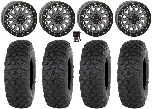 System 3 SB-6 15″ Wheels Gm (6+1) 35″ Chicane DS Tires Can-Am Commander Maverick Renegade Outlander Defender