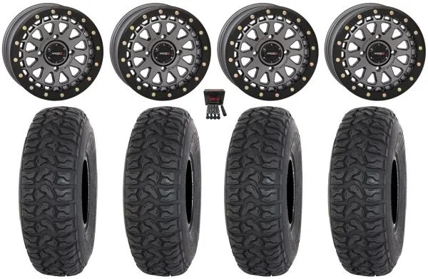 System 3 SB-6 15″ Wheels Gunmetal (4+3) 32″ Chicane LT Tires Can-Am Maverick X3 / Honda Pioneer 1000 / Talon