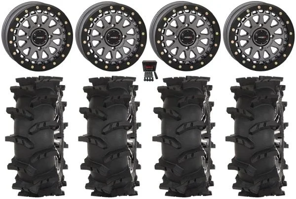 System 3 SB-6 15″ Wheels Gunmetal (6+1) 33″ Outlaw Max Tires Polaris RZR XP 1000 / PRO XP / Ranger XP 900/1000