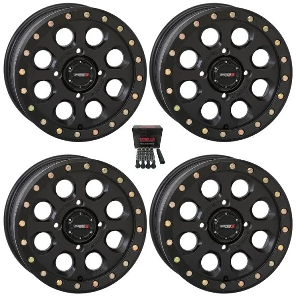 System 3 SB-7 Beadlock Wheels 15″ Black (4+3) Can-Am Commander Maverick Renegade Outlander Defender
