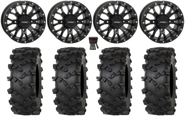 System 3 ST-3 15″ Wheels Black 32″ Outlaw M/T Tires Polaris Sportsman / RZR / Ranger