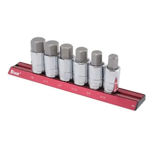 Titan Tools 1/2″ Drive SAE Hex Bit Socket Set, 6 Piece – 16130