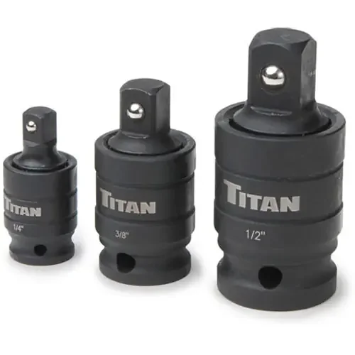 Titan Tools 3pc Pin-Free Locking Impact U-Joint Adapter Set – 16151
