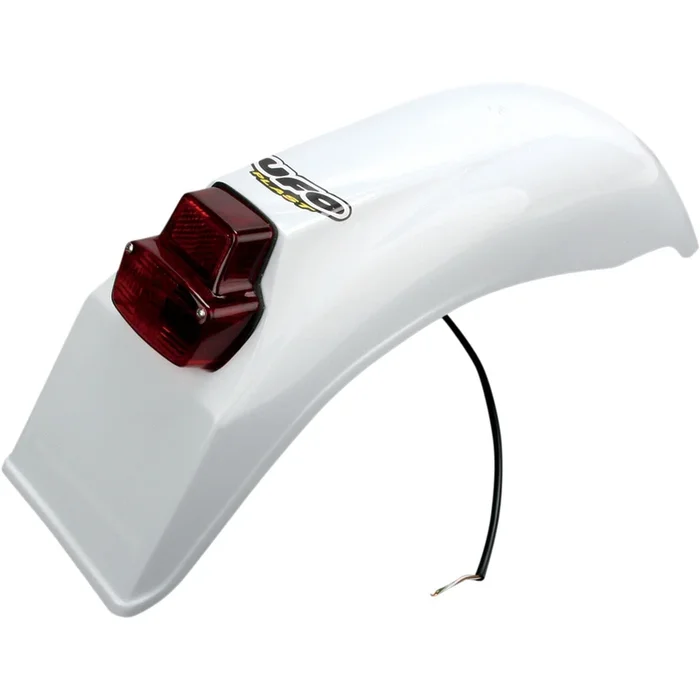 UFO Plastics Universal Endur Rear Fender with Tail/Brake Light – White [MPN: ME08026W]