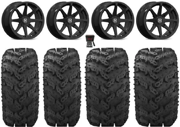 Valor V01 14″ Wheels Black 26″ Reptile Tires Polaris Sportsman / RZR / Ranger