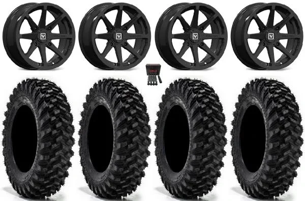 Valor V01 14″ Wheels Black 32″ Warrior XT Tires Polaris RZR XP 1000 / PRO XP / Ranger XP 900/1000