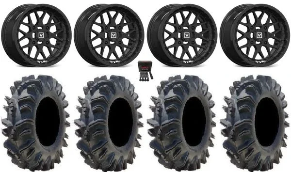 Valor V03 14″ Wheels Black 28″ Terminator Tires Sportsman 550 850 1000