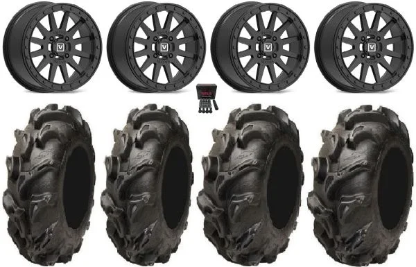Valor V05 Beadlock 14″ Wheels Black 28″ Mega Mayhem Tires Polaris RZR XP 1000 / PRO XP / Ranger XP 900/1000