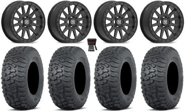 Valor V05 Beadlock 15″ Wheels Black 30″ Terra Hook Tires Polaris Sportsman / RZR / Ranger