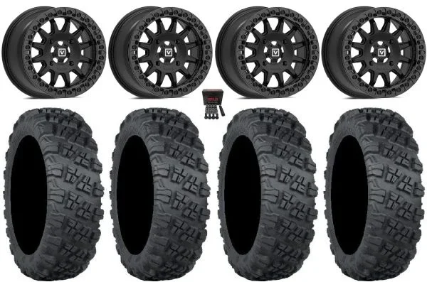 Valor V09 Beadlock 15″ Wheels Bk 30″ Versa Cross V3 Tires Polaris Sportsman / RZR / Ranger
