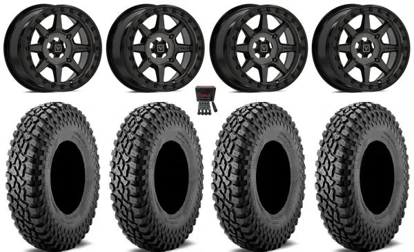 Valor V13 Beadlock 15″ Wheels DT 32″ Incursion A/T Tires Kawasaki Teryx Mule