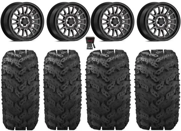 Valor V14 14″ Wheels Dark Tint 28″ Reptile Tires Polaris RZR XP 1000 / PRO XP / Ranger XP 900/1000