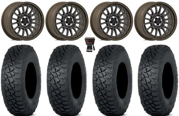 Valor V14 15″ Wheels Root Beer 30″ Tenacity XNR 8ply Tires Polaris Sportsman / RZR / Ranger