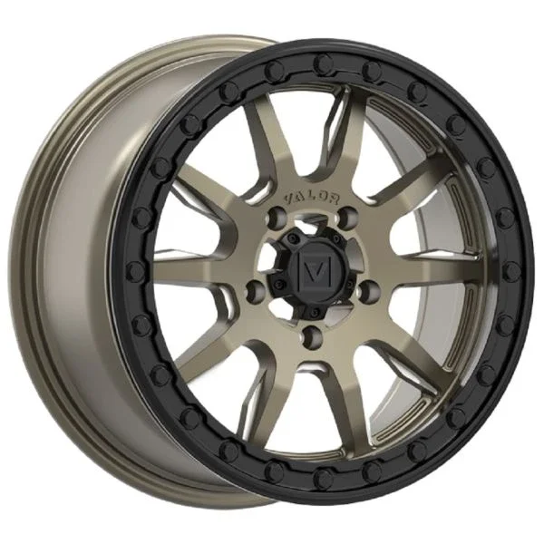 Valor V15 Beadlock 15X7 UTV Wheel -Bronze/Milled (5×4.5) +45mm [V15-1570P4505ZM]