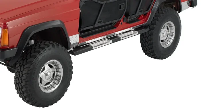 Warrior Products 7432 Rock Barz with Black Aluminum Step for 84-01 Jeep Cherokee XJ 4 Door