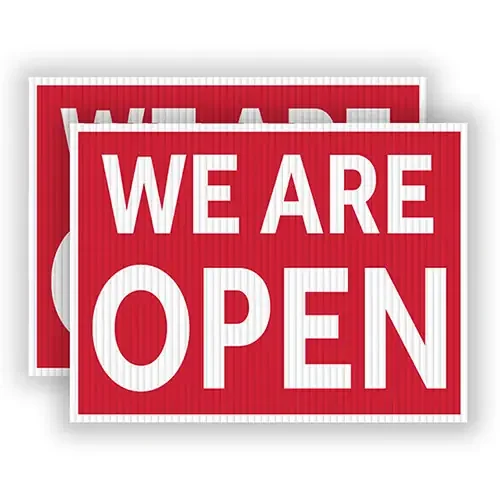 We Are Open Curb Sign 24in x 18in