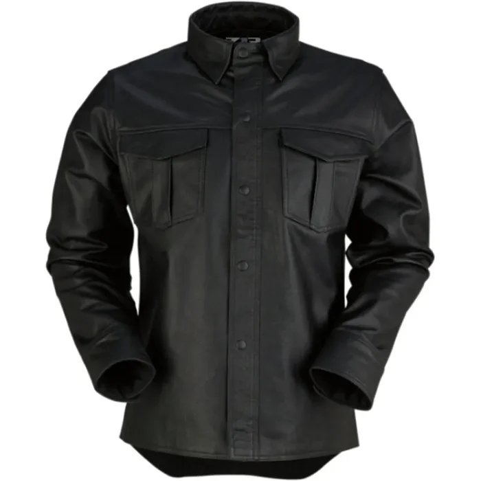 Z1R Motz Leather Men‘s Button Up Long-Sleeve Shirts