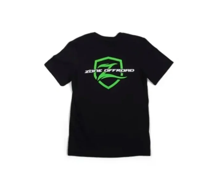 Zone Offroad Black Premium Cotton T-Shirt – Green Logo – 3XL ZONU91603XL
