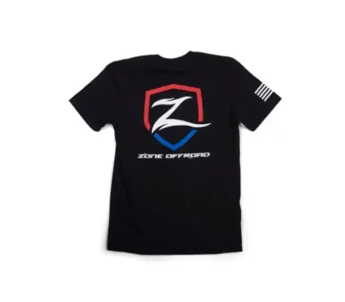 Zone Offroad Black Premium Cotton T-Shirt w/ Patriotic Zone Logos – Large ZONU9162L
