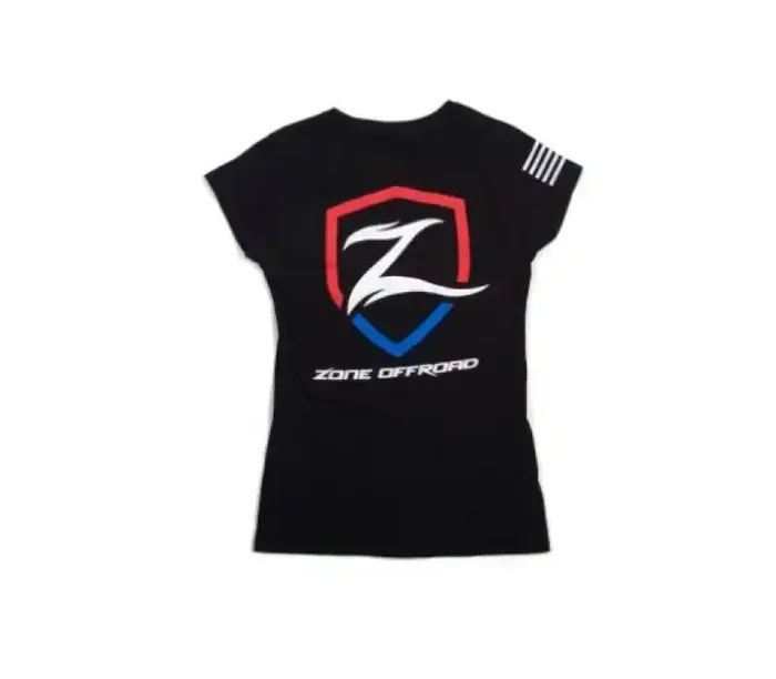 Zone Offroad Black Premium Cotton T-Shirt w/ Patriotic Zone Logos – Womens – 2XL ZONU91642XL